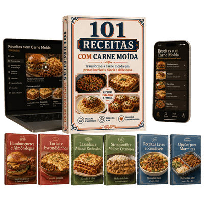 Banner do livro 101 Receitas com Carne Moída da Chef Luana